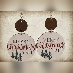 Women's Wooden Round Earring Girls Jewelry Accessories